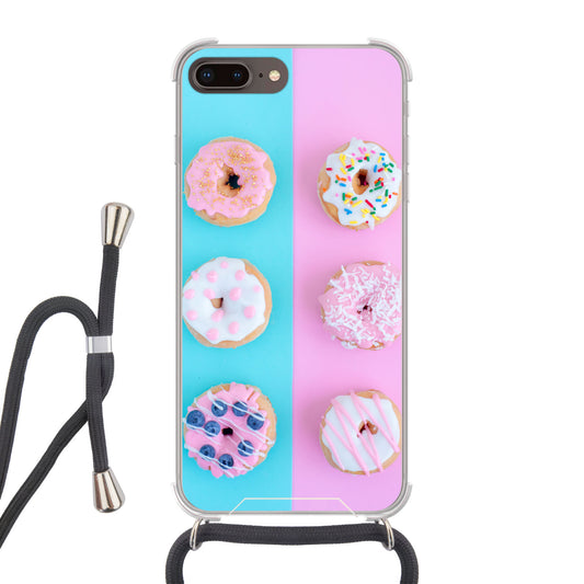 Apple iPhone 7 Plus / 8 Plus Cover Trasparente con Cinturino per Tracolla (Crossbody) - Stampa sul Retro