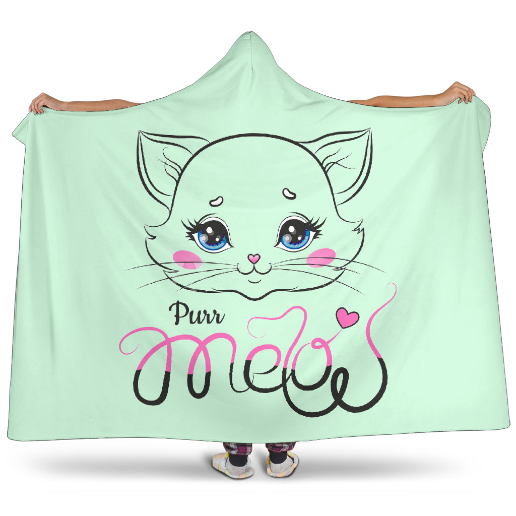 Meow - Coperta in Pile con Cappuccio -