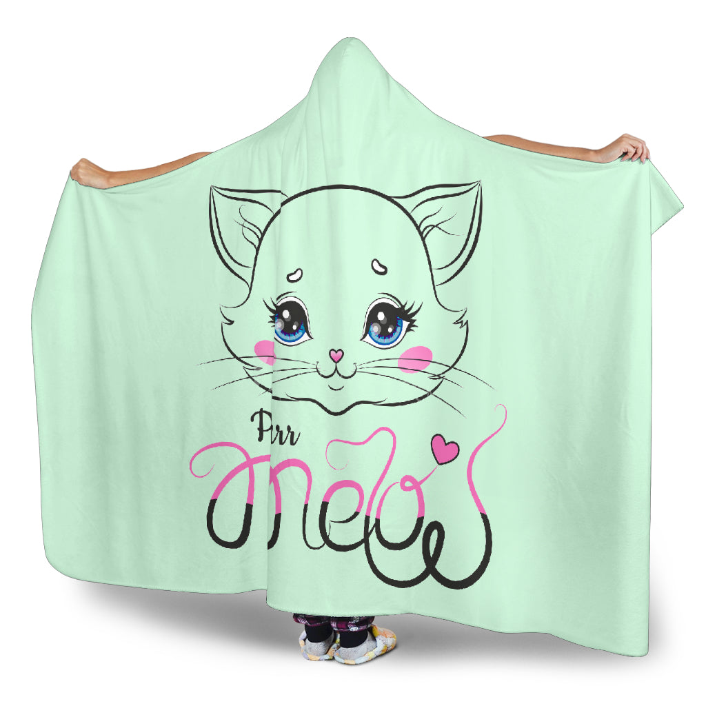 Meow - Coperta in Pile con Cappuccio -